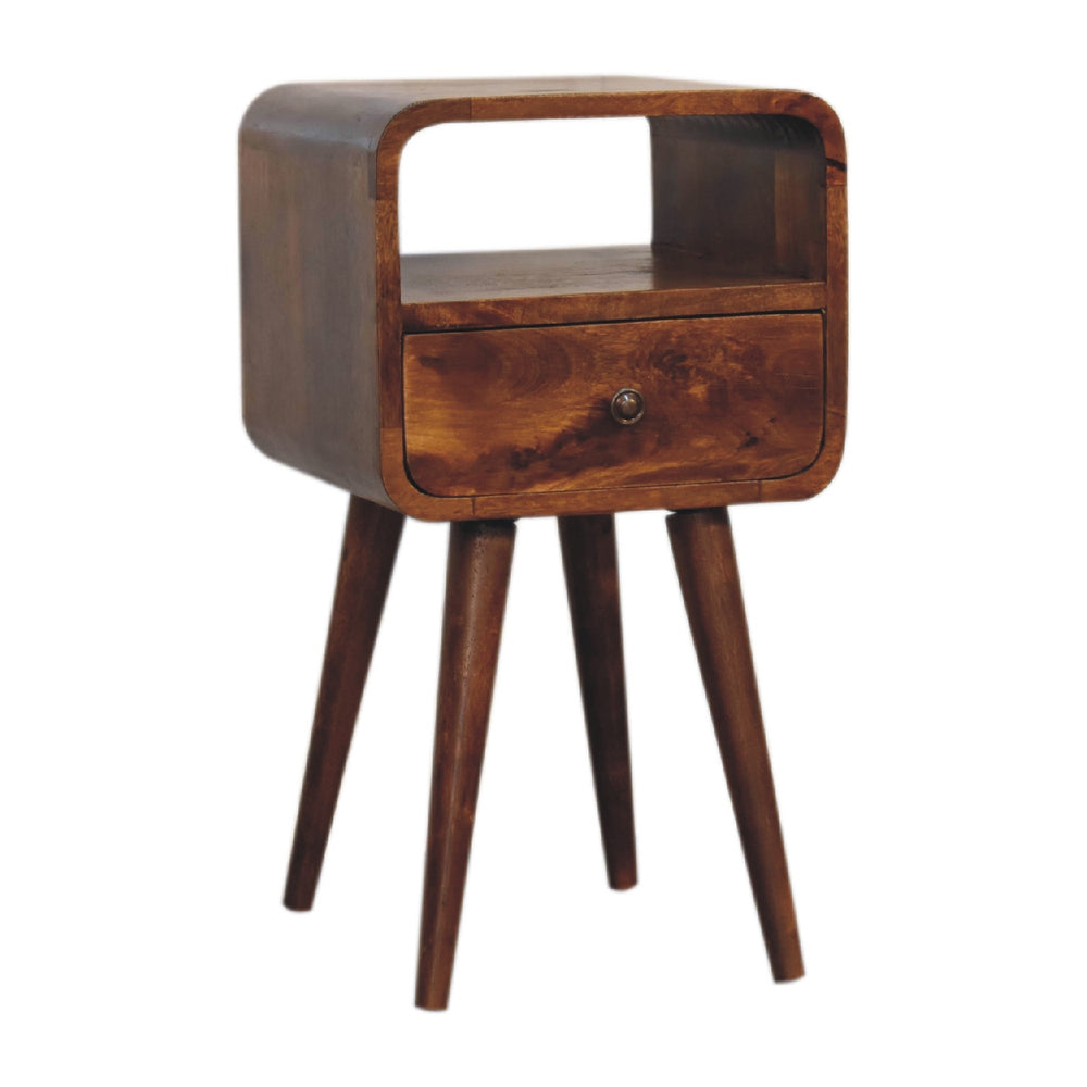 Aluna Mini Chestnut Curve Open Nightstand