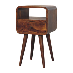Aluna Mini Chestnut Curve Open Nightstand