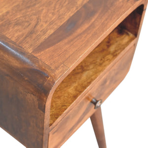 Aluna Mini Chestnut Curve Open Nightstand