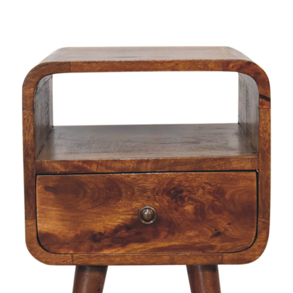 Aluna Mini Chestnut Curve Open Nightstand