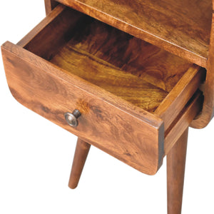 Aluna Mini Chestnut Curve Open Nightstand