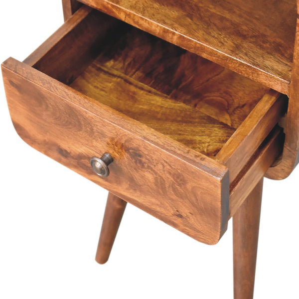 Aluna Mini Chestnut Curve Open Nightstand
