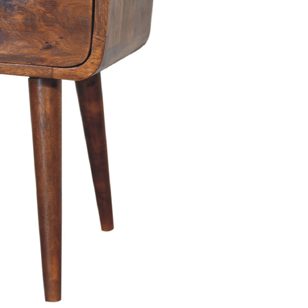 Aluna Mini Chestnut Curve Open Nightstand