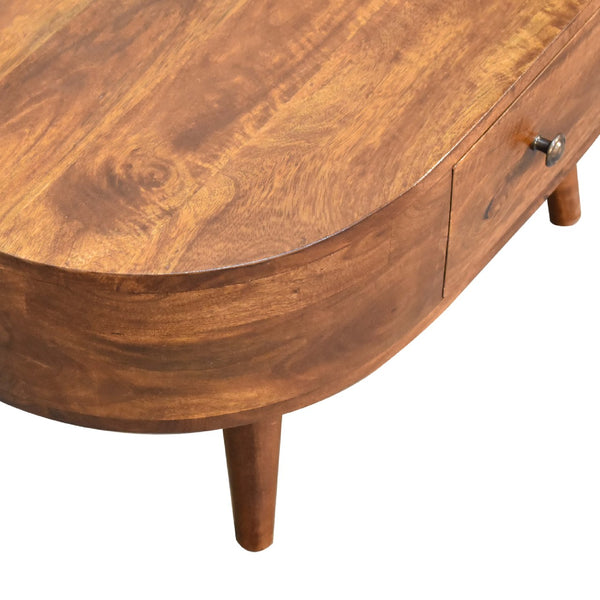 Aluna Mini Chestnut Rounded Coffee Table