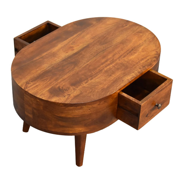 Aluna Mini Chestnut Rounded Coffee Table