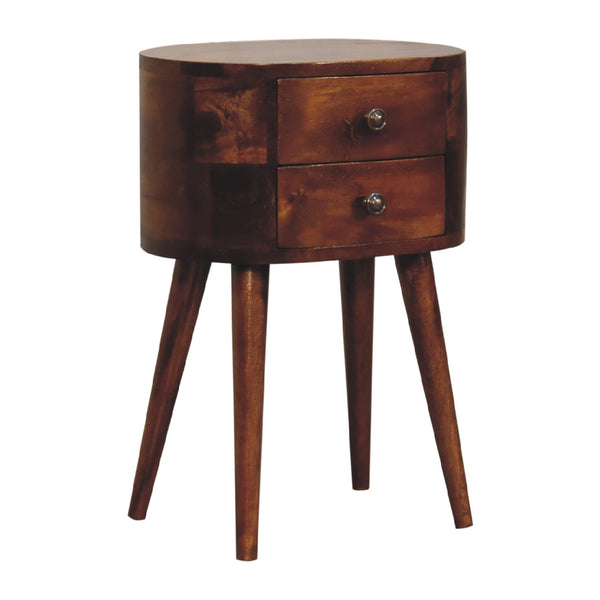 Aluna Mini Chestnut Rounded Nightstand