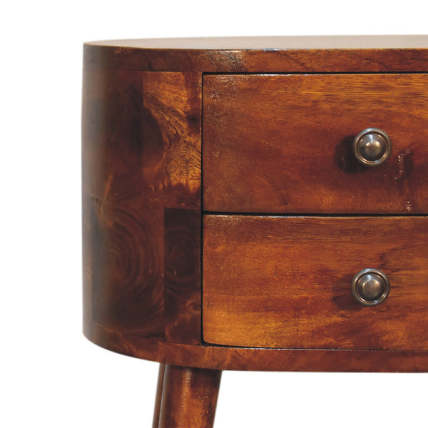 Aluna Mini Chestnut Rounded Nightstand