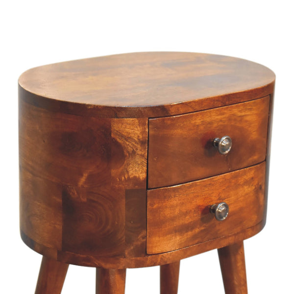 Aluna Mini Chestnut Rounded Nightstand