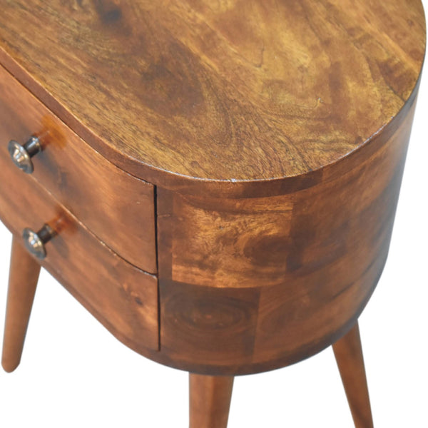 Aluna Mini Chestnut Rounded Nightstand