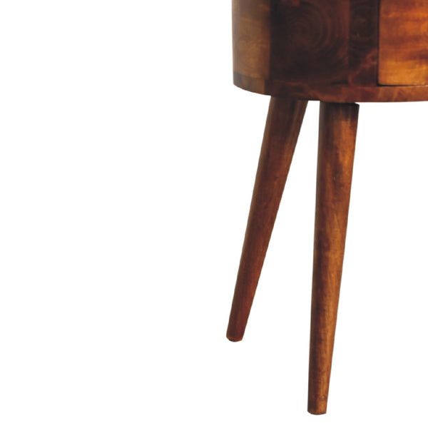 Aluna Mini Chestnut Rounded Nightstand