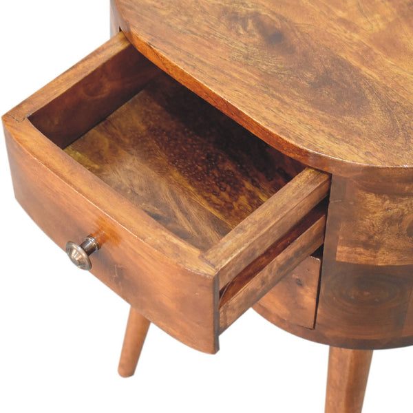 Aluna Mini Chestnut Rounded Nightstand