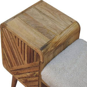 Aluna Boucle Carved Telephone Bench