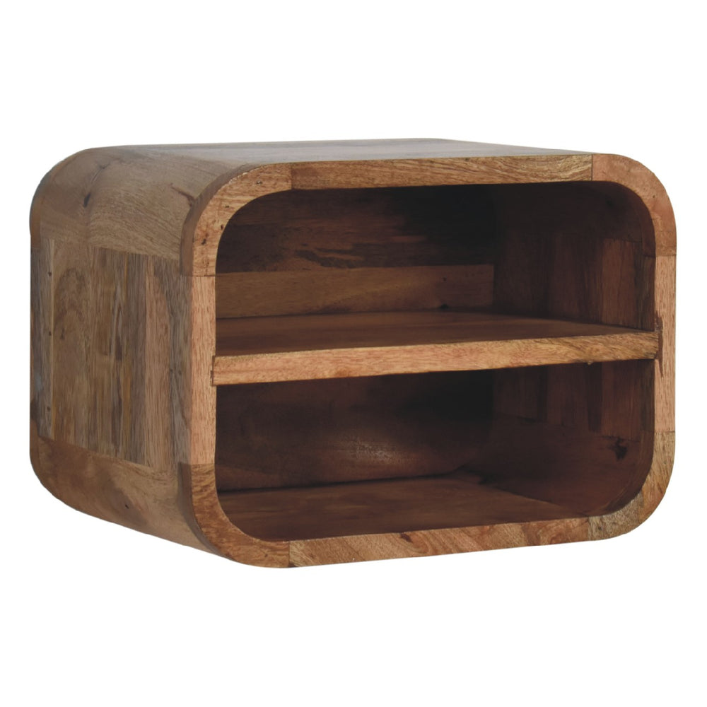 Aluna Oakish Floating Open Curve Nightstand