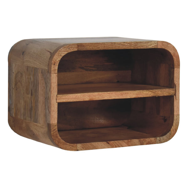 Aluna Oakish Floating Open Curve Nightstand