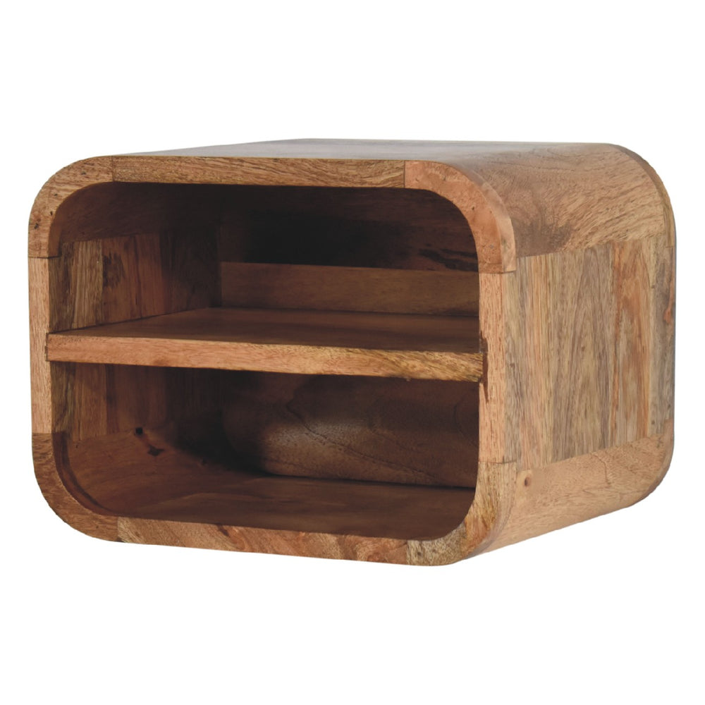 Aluna Oakish Floating Open Curve Nightstand