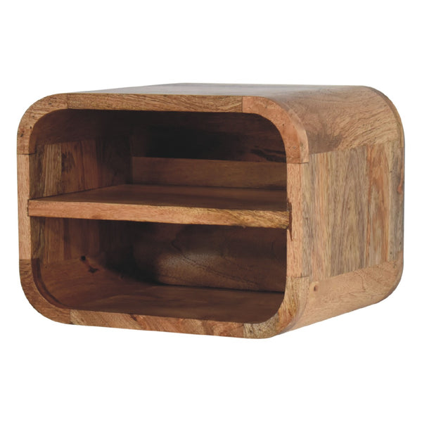 Aluna Oakish Floating Open Curve Nightstand