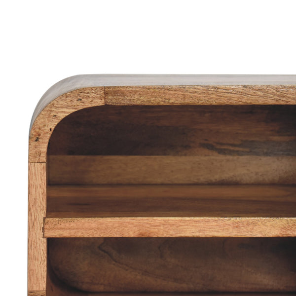 Aluna Oakish Floating Open Curve Nightstand