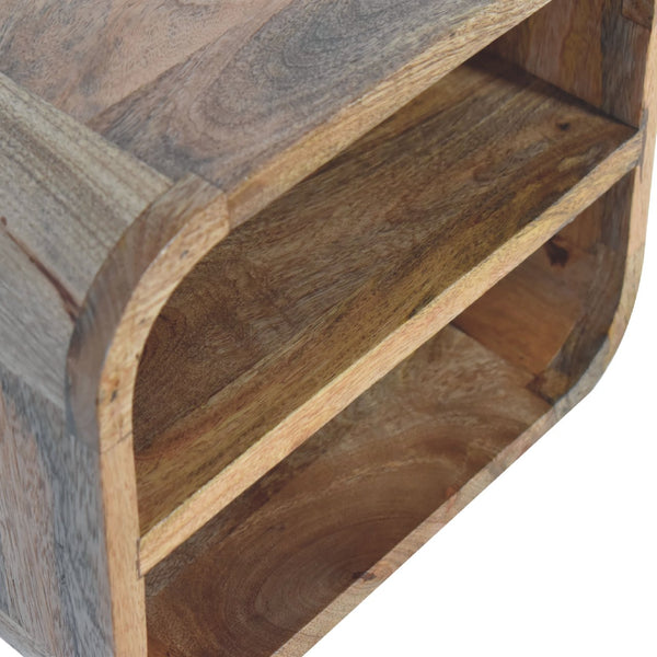 Aluna Oakish Floating Open Curve Nightstand