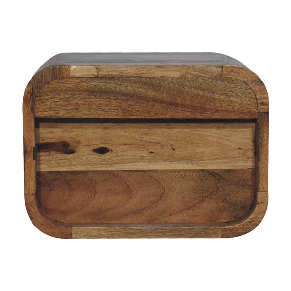 Aluna Oakish Floating Open Curve Nightstand