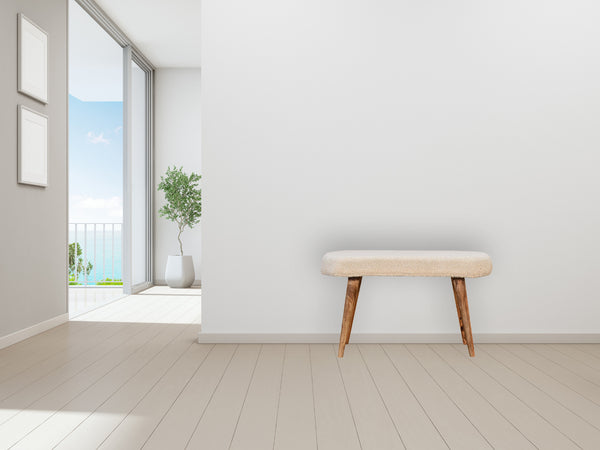 Aluna Cream Boucle Nordic Bench