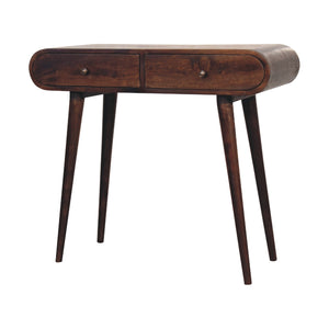 Aluna Light Walnut Curved Edge Console Table