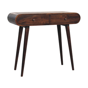 Aluna Light Walnut Curved Edge Console Table