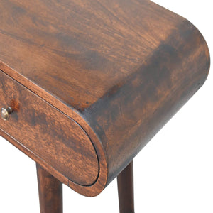 Aluna Light Walnut Curved Edge Console Table
