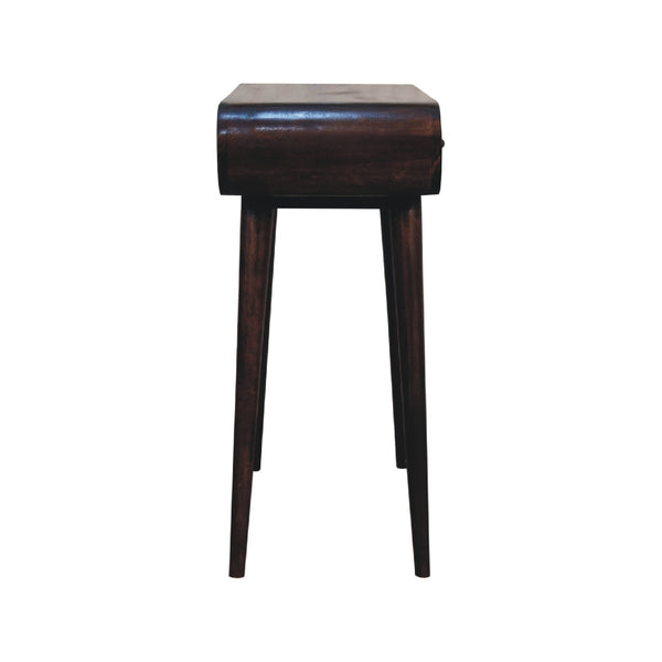 Aluna Light Walnut Curved Edge Console Table