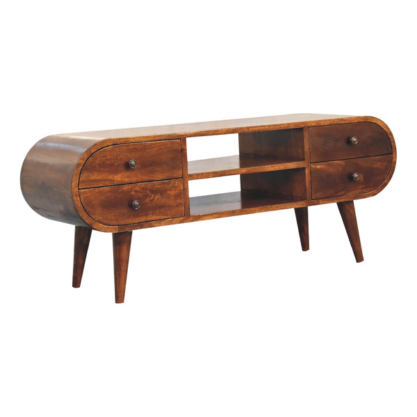 Aluna Chestnut Circular TV Stand