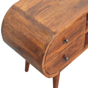 Aluna Chestnut Circular TV Stand