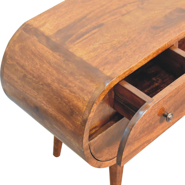 Aluna Chestnut Circular TV Stand