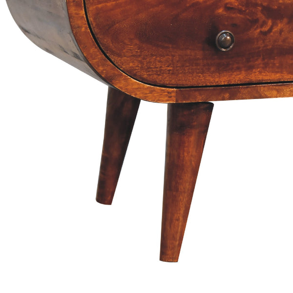 Aluna Chestnut Circular TV Stand
