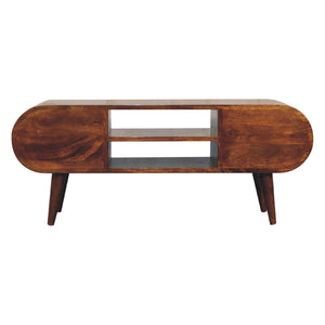 Aluna Chestnut Circular TV Stand