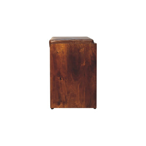 Aluna Buffalo Hide Pull out Chestnut Shoe Storage Bench