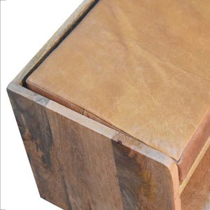 Aluna Oakish Bench with Tan Leather