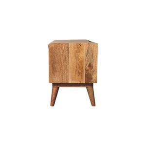 Aluna Oakish Bench with Tan Leather