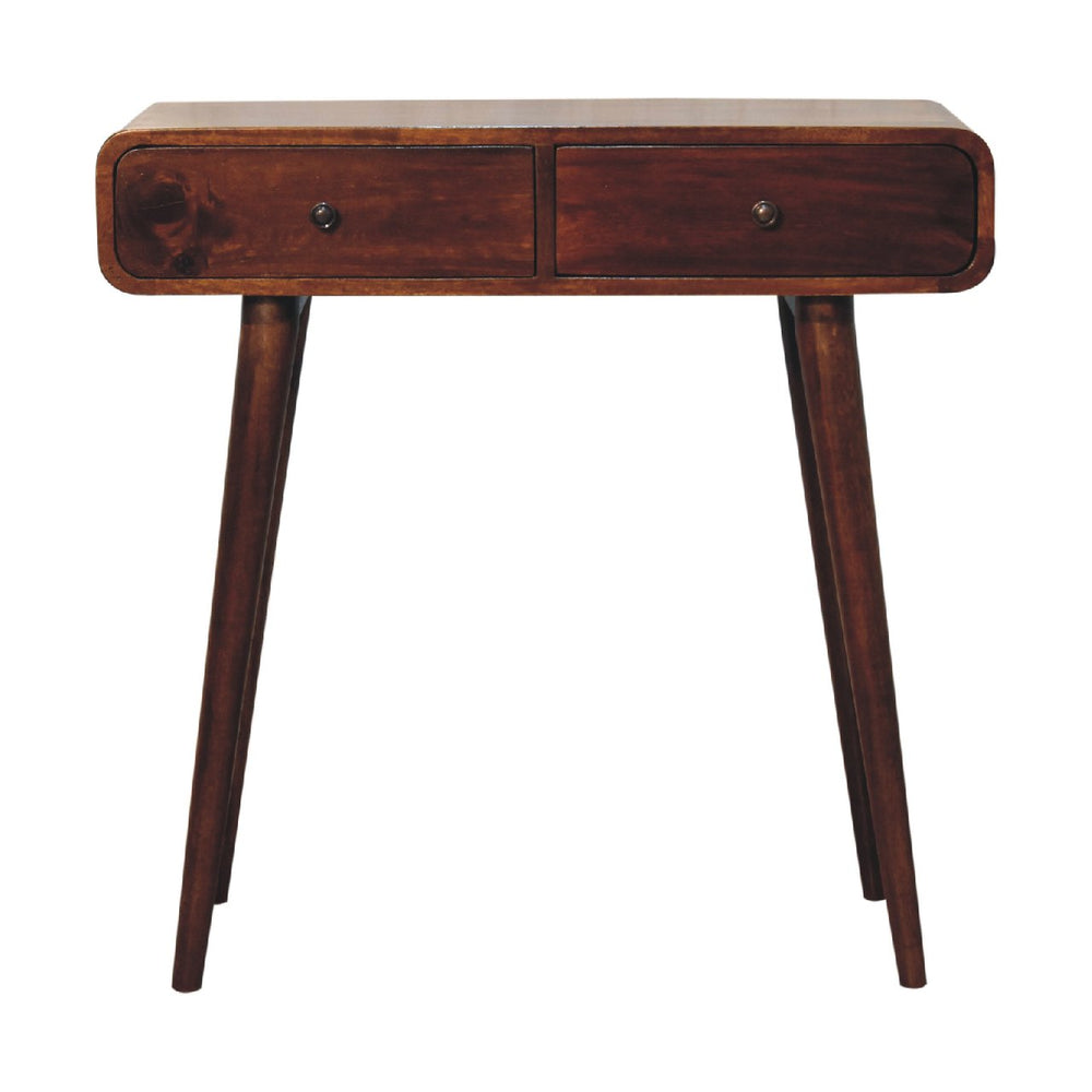 Aluna Chestnut Curved Hallway Table