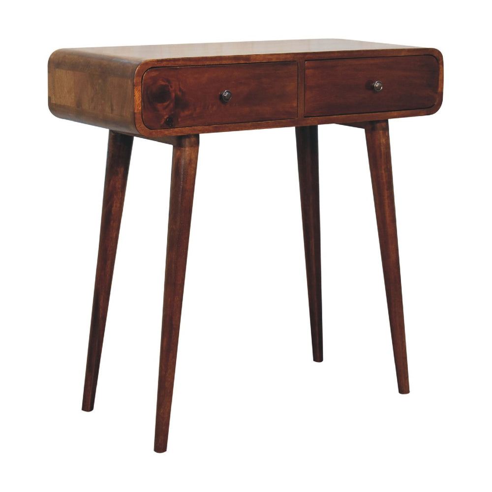Aluna Chestnut Curved Hallway Table