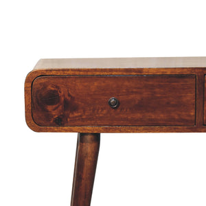 Aluna Chestnut Curved Hallway Table