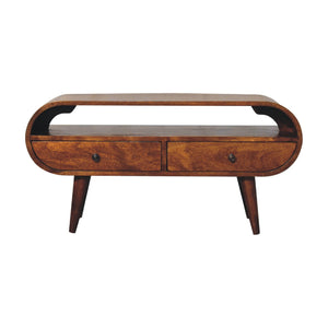 Aluna Chestnut Circular TV Stand