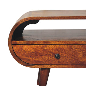 Aluna Chestnut Circular TV Stand