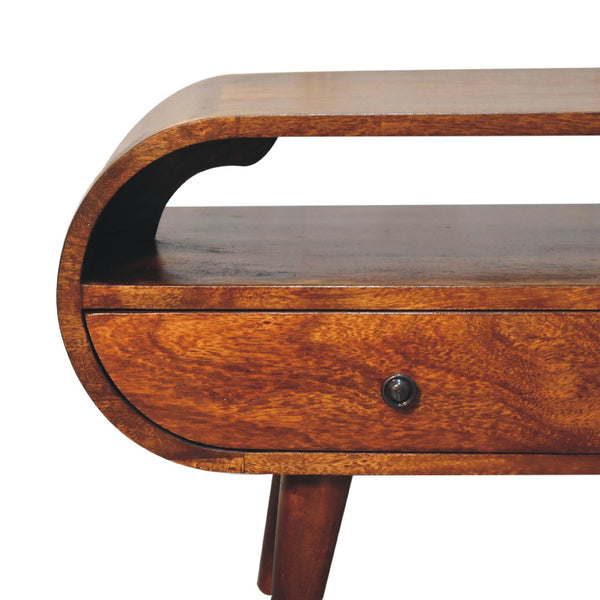 Aluna Chestnut Circular TV Stand