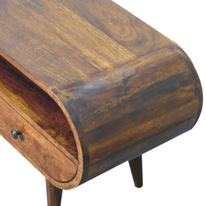 Aluna Chestnut Circular TV Stand