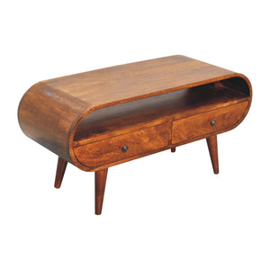 Aluna Chestnut Circular TV Stand