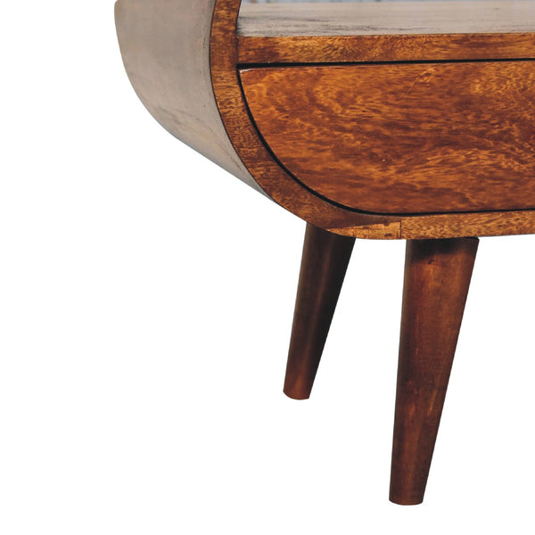 Aluna Chestnut Circular TV Stand