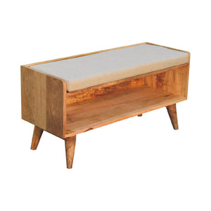 Aluna Oakish Nordic Storage Bench With Mud Linen