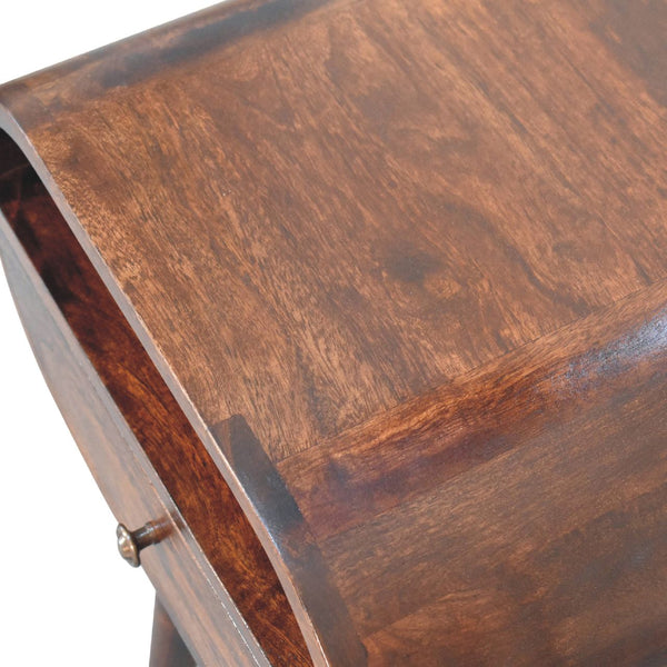 Aluna Light Walnut Circular Nightstand