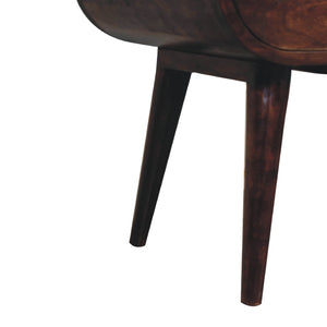 Aluna Light Walnut Circular Nightstand