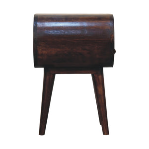 Aluna Light Walnut Circular Nightstand
