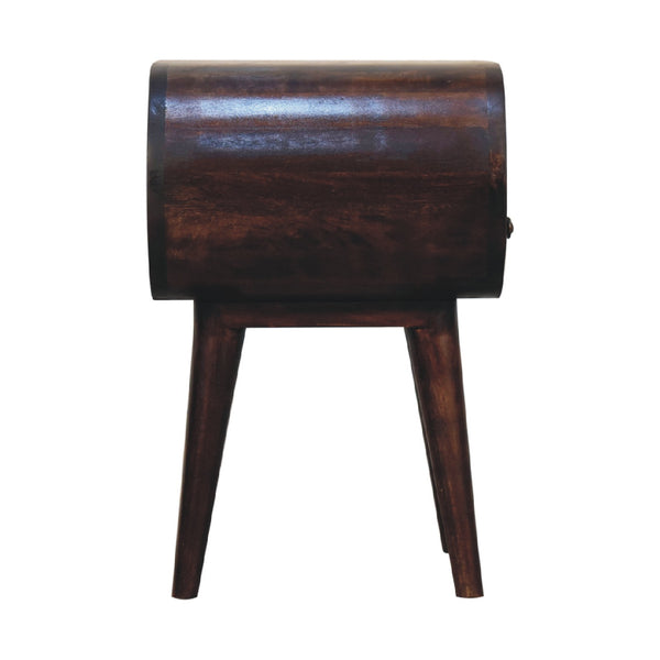 Aluna Light Walnut Circular Nightstand